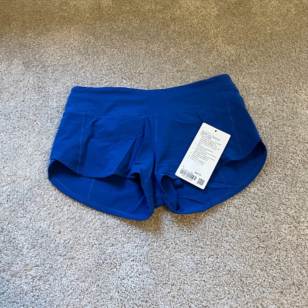 Lululemon speed up shorts. 2.5 inch inseam. Size 4, symphony blue